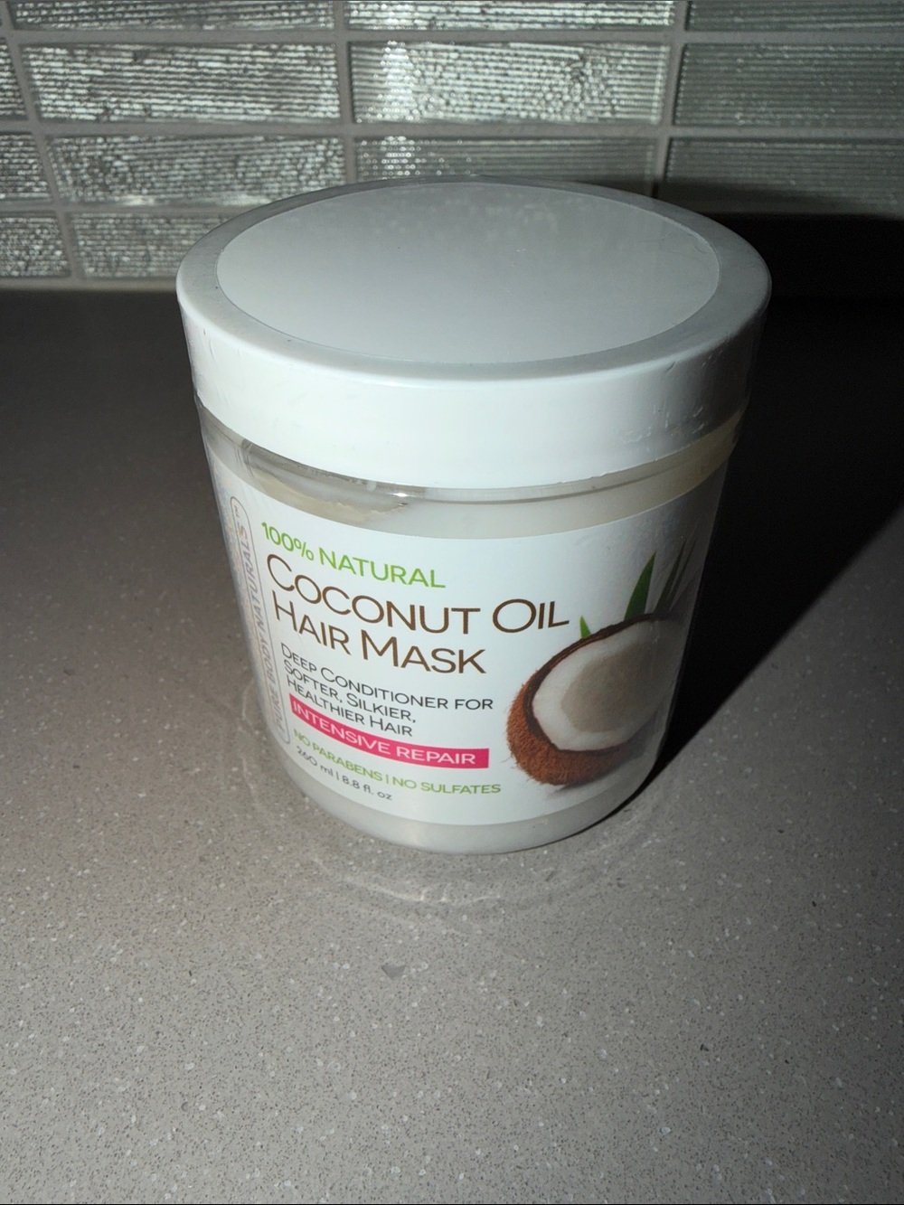 Coconut Oil Hair Mask – 100% Natural Intensive Repair (White)